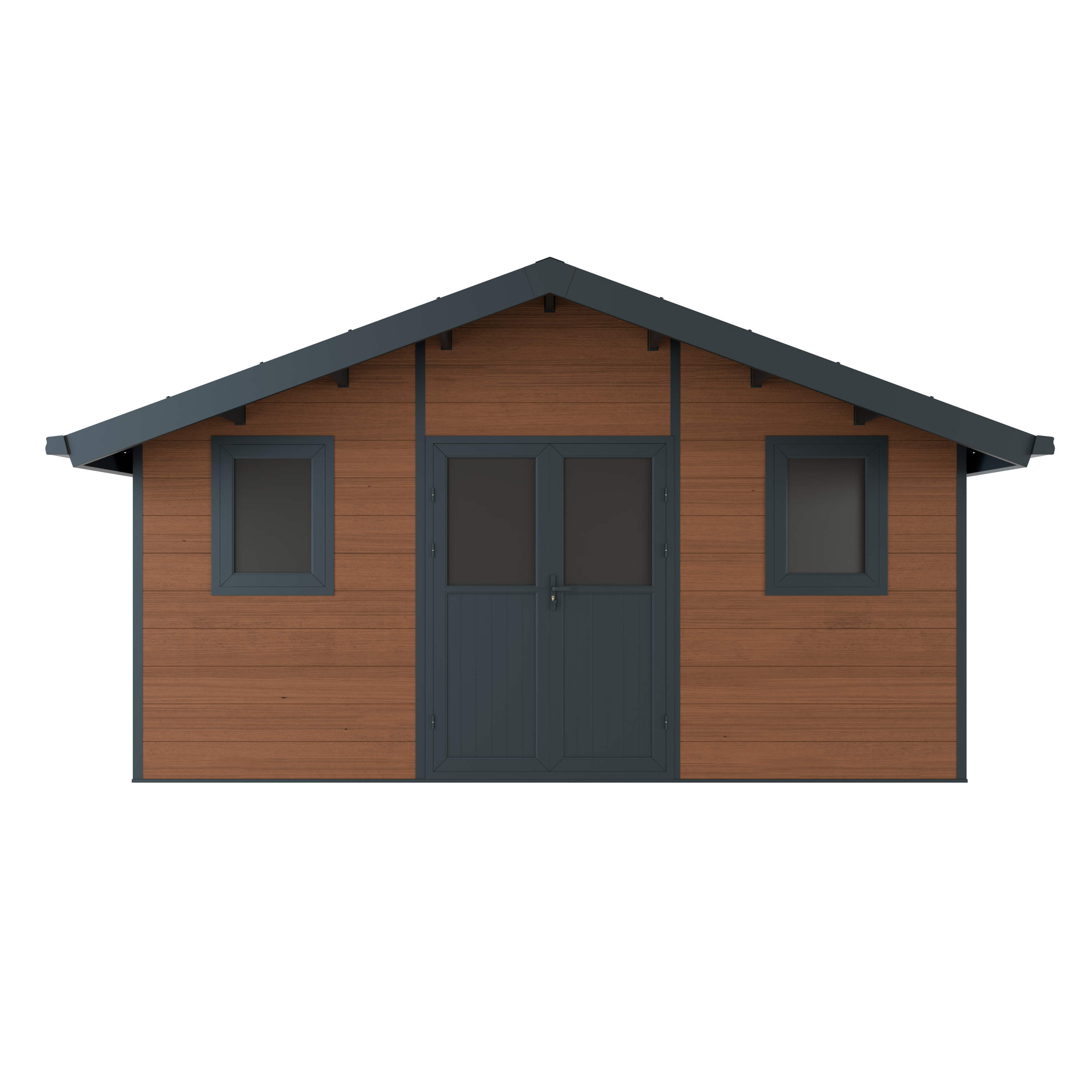 Direct Abris - Abri de Jardin Bois Composite 20m2 Brun ISORA - Extension - Cabane de Jardin - Local - Image 4