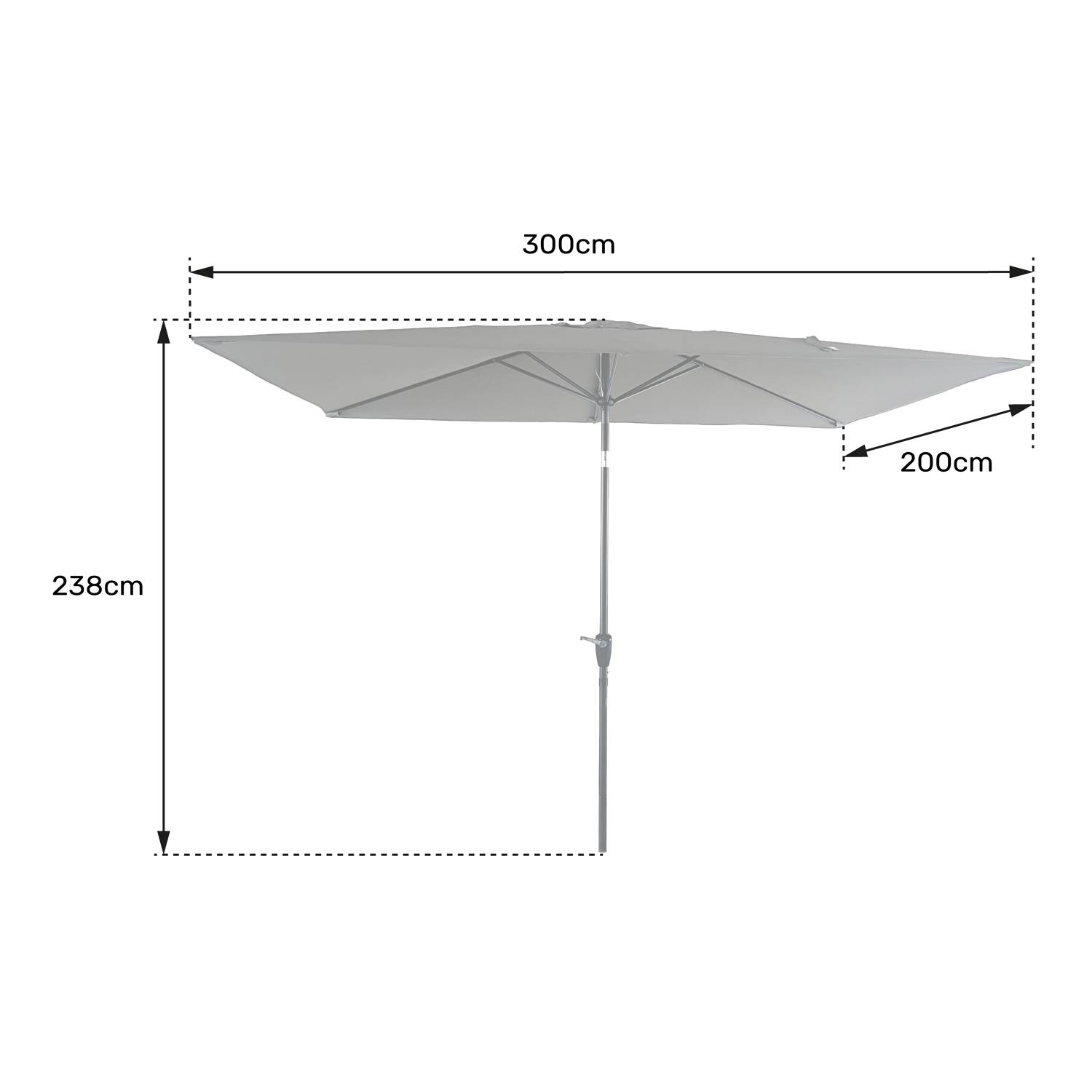 Happy Garden - Parasol droit HAPUNA rectangulaire 2x3m taupe - HAPPY GARDEN - Imagen 5