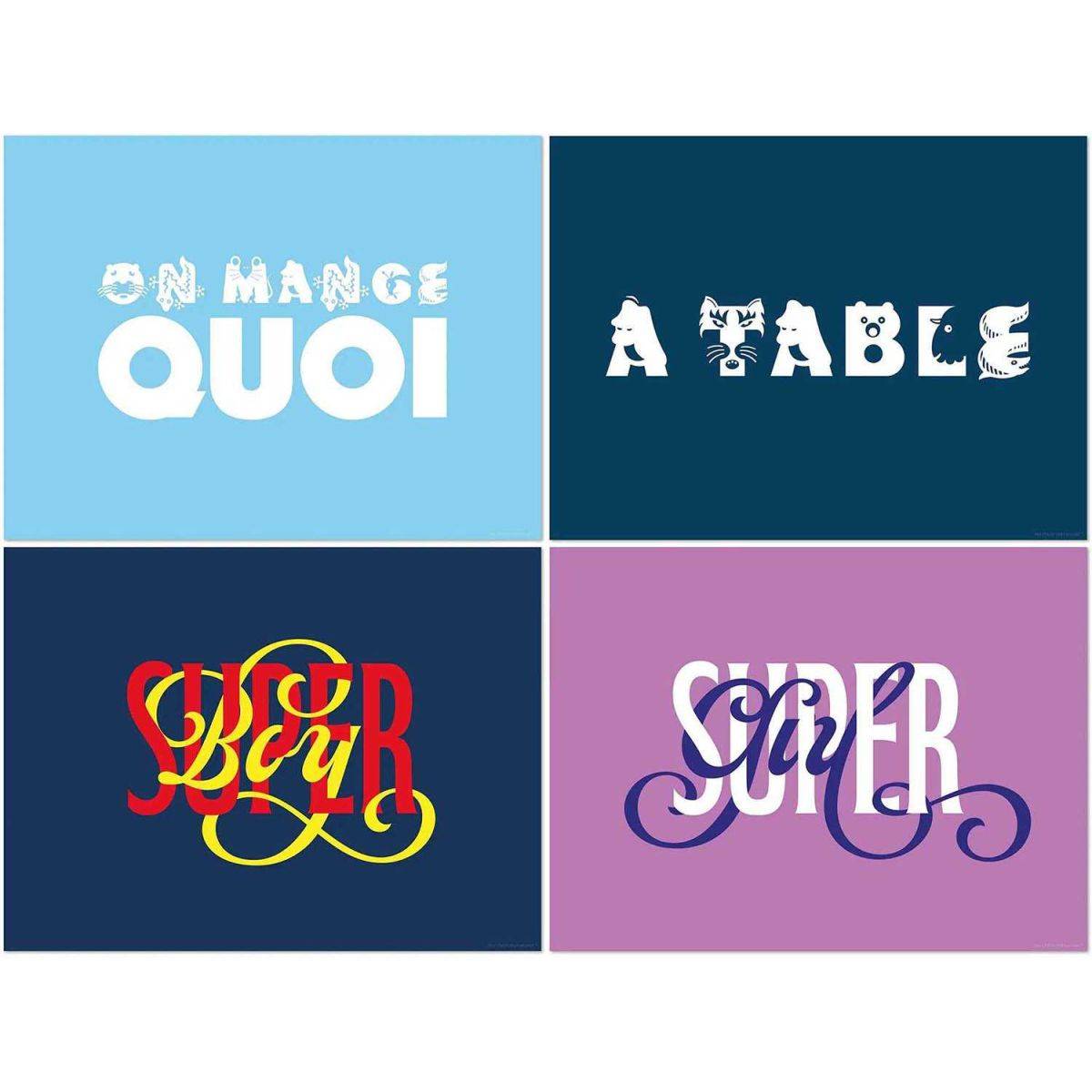 Set de table en vinyle 40 x 30 cm Kids Lot de 4 sets de table motifs assortis - Imagen 1