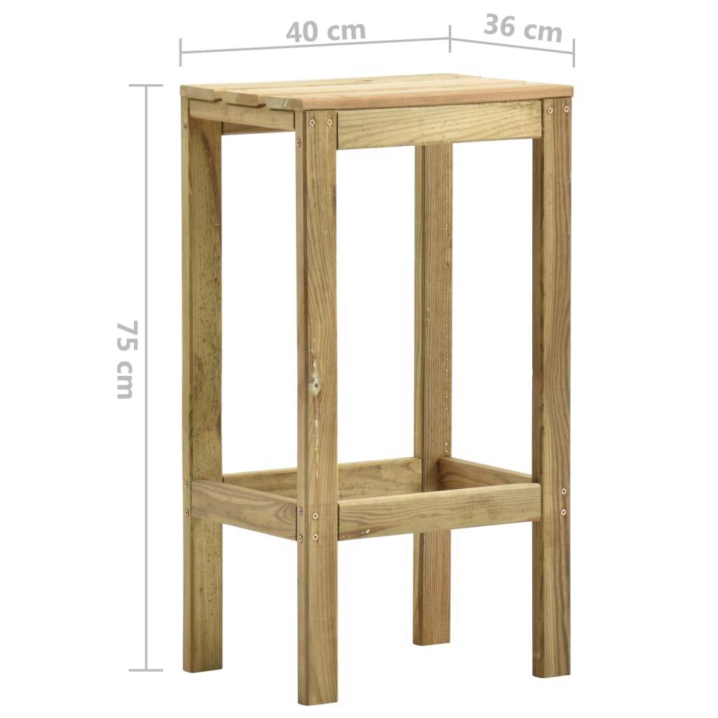 Vidaxl - Tabourets de bar de jardin lot de 4 Bois de pin imprégné vidaXL 315409 - Imagen 3