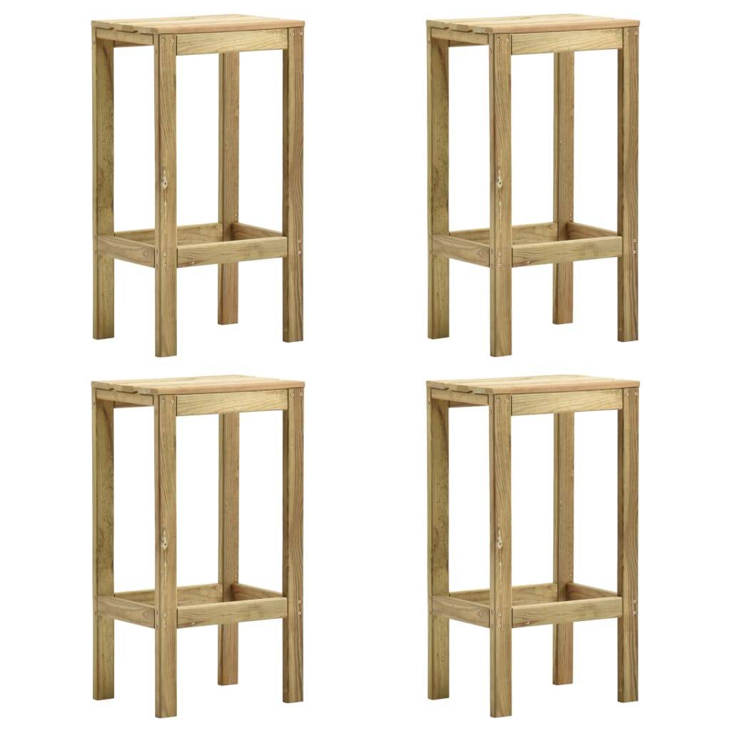 Vidaxl - Tabourets de bar de jardin lot de 4 Bois de pin imprégné vidaXL 315409 - Imagen 1