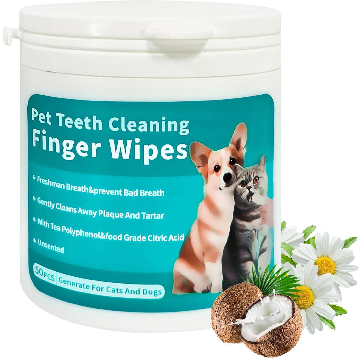 Wipes de nettoyage des dents pour chiens et chats - Image 1