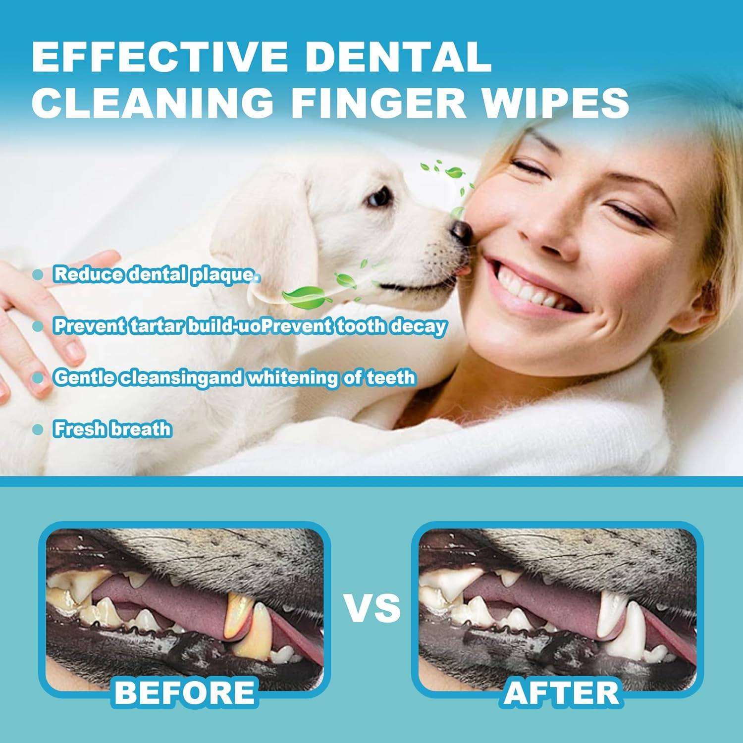 Wipes de nettoyage des dents pour chiens et chats - Image 2