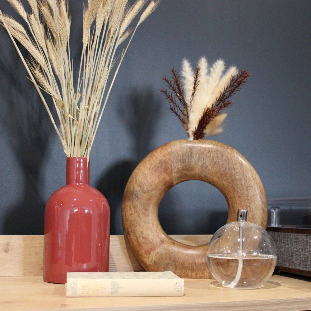 Sil - Vase rond en bois de manguier - Imagen 2