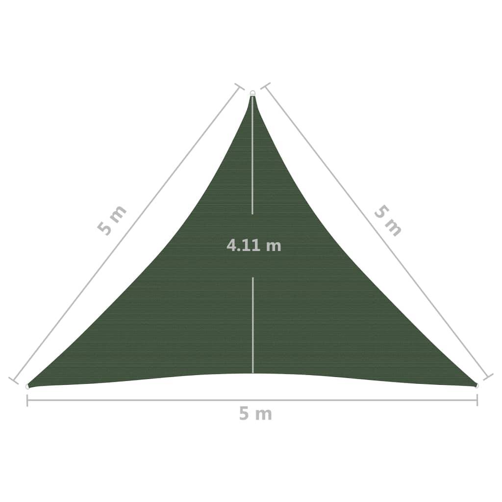 Helloshop26 - Voile toile d'ombrage parasol 160 g/m² PEHD 5 x 5 x 5 m vert foncé - Imagen 6