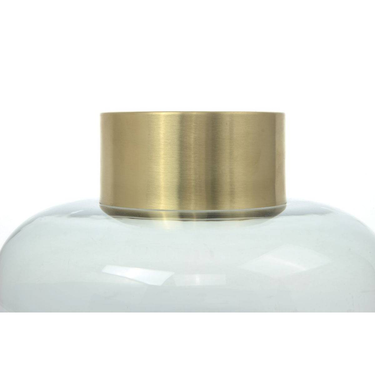 Paris Prix - Vase Design en Verre "Saigon" 23cm Gris & Or - Image 2