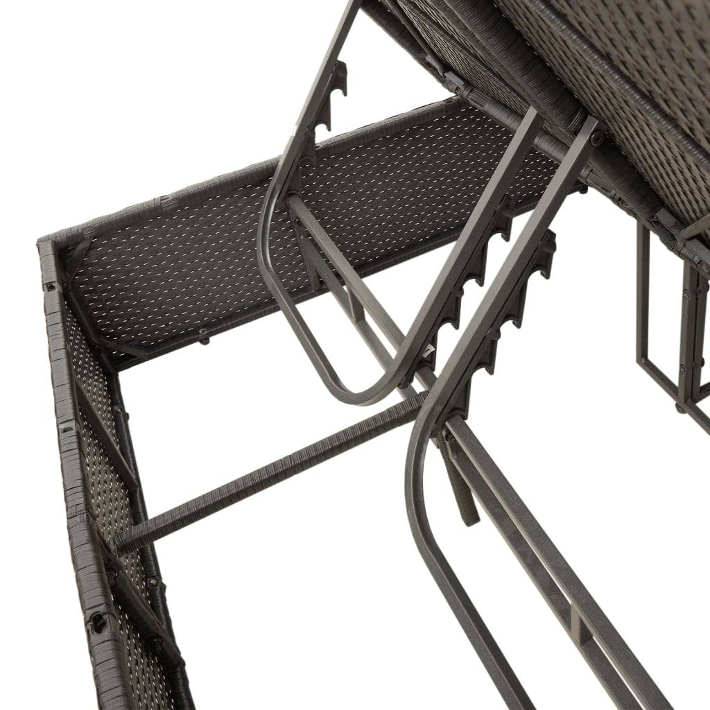 ComfortXL - Chaise Longue Double Résine Tressée avec Parasol Inclinable Noir – ComfortXL Outdoor Living - Image 8