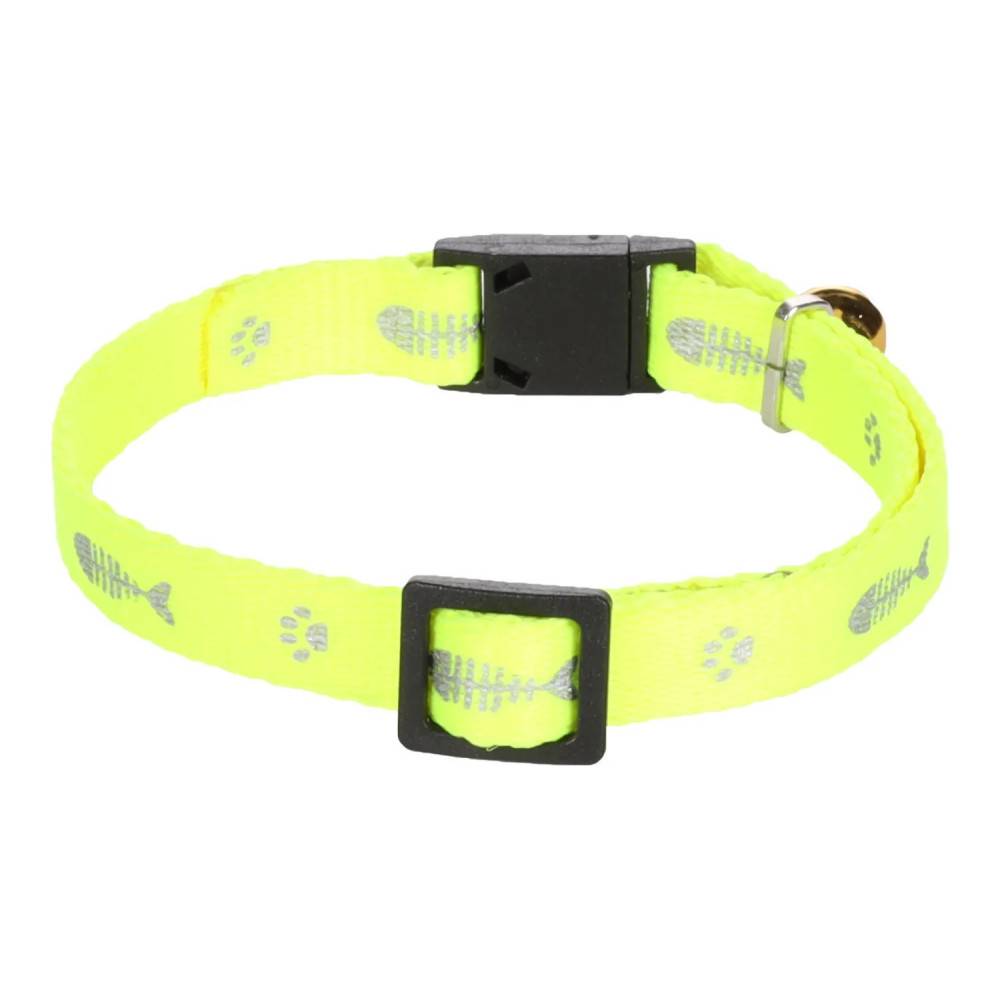 Collier réglable de 20 à 35 cm jaune  motif poisson  + clochette pour chat - Imagen 5