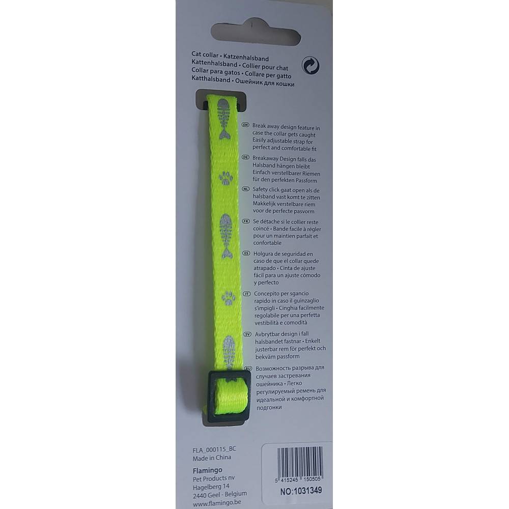 Collier réglable de 20 à 35 cm jaune  motif poisson  + clochette pour chat - Imagen 4