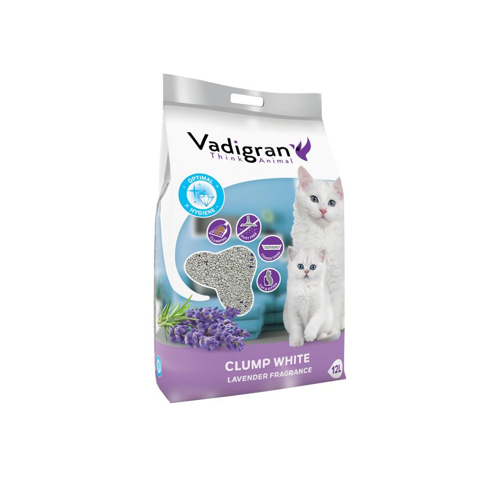 Vadigran - Vadigran - Litière pour chat CLUMP WHITE. 10 kg - 12 litres. senteur lavande - Imagen 3