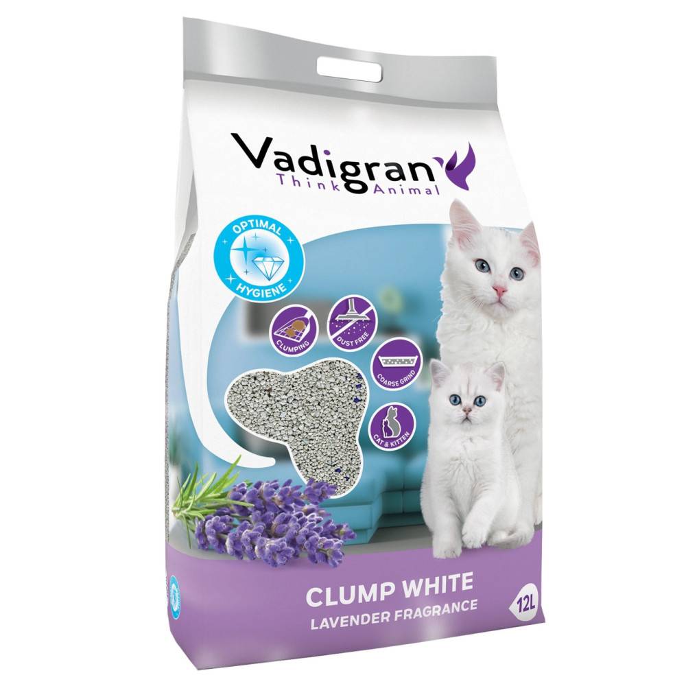 Vadigran - Vadigran - Litière pour chat CLUMP WHITE. 10 kg - 12 litres. senteur lavande - Imagen 1