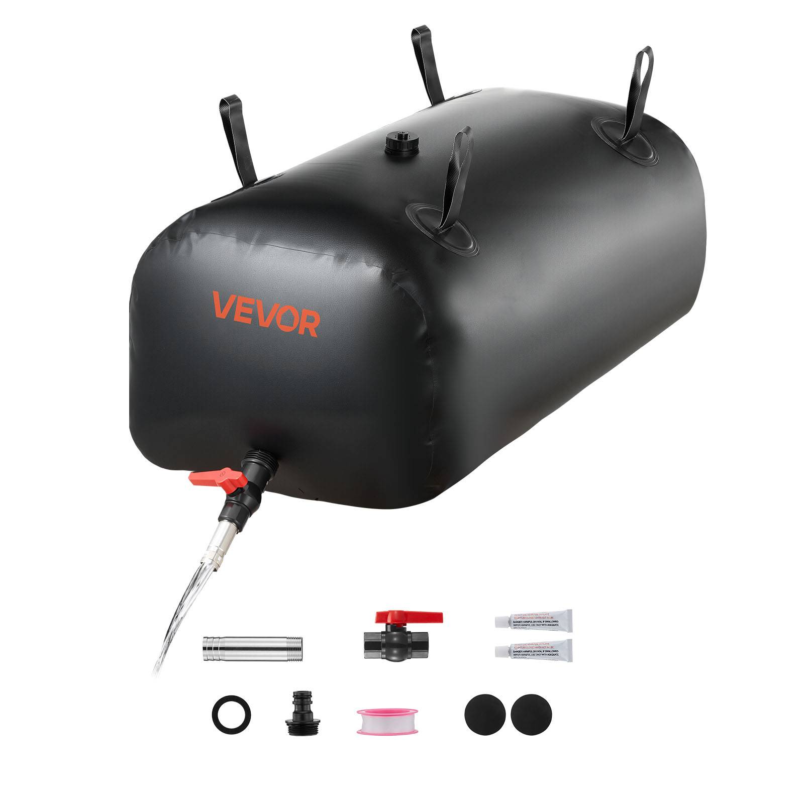 Vevor - VEVOR Réservoir d'Eau Souple Vessie de Stockage Eau Pliable 113 L PVC 1000D Noir