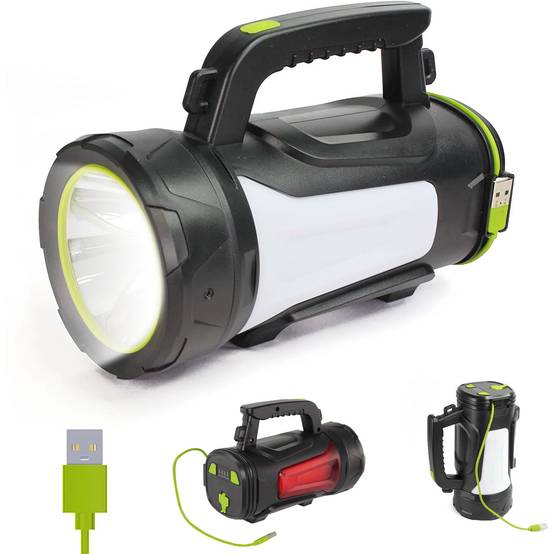 Lampe Torche LED 1000 Lumens - Portée 1 Km Rechargeable USB Camping Travaux Sécurité - Image 1