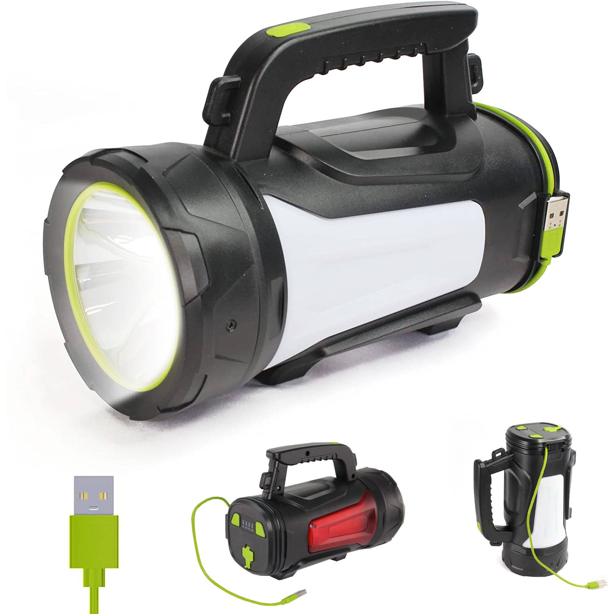 Lampe Torche LED 1000 Lumens - Portée 1 Km Rechargeable USB Camping Travaux Sécurité - Image 1