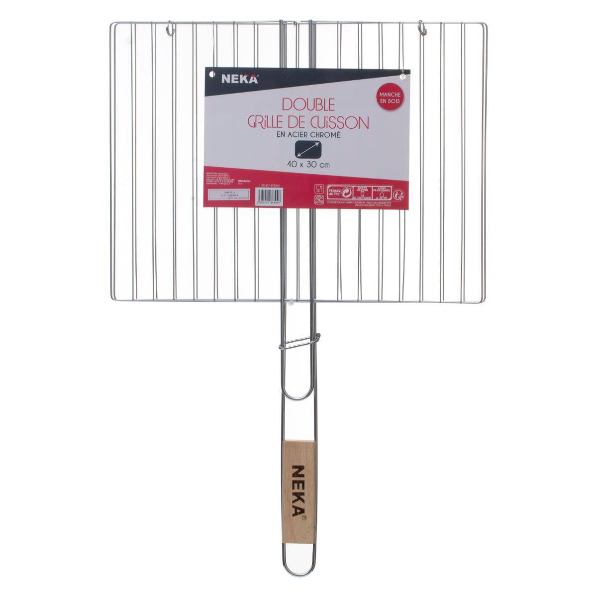 Hesperide - Grille de barbecue rectangulaire double 40x30cm Hespéride - Imagen 3