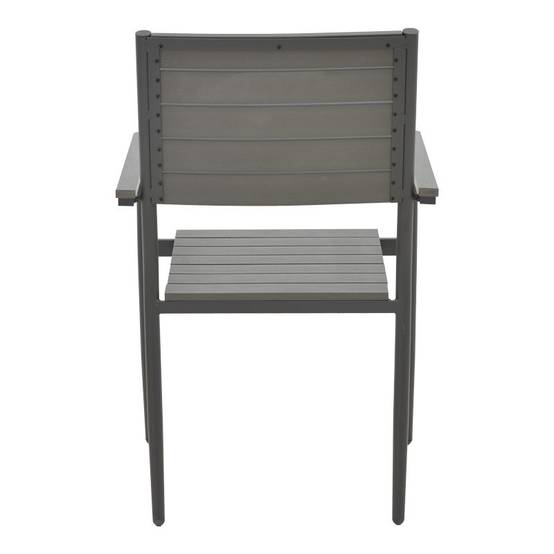 No name - Chaise de jardin aluminium anthracite- contreplaqué gris 60x56,3x89 cm - Image 5