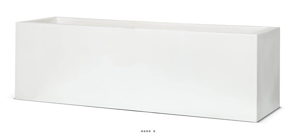 Artificielles - Bac en pures Fibres Blanka Ext. Jardiniere Blanc glossy L 88 X l 28 X H 28 CM - dimhaut: H 28 cm - couleur: Blanc neige