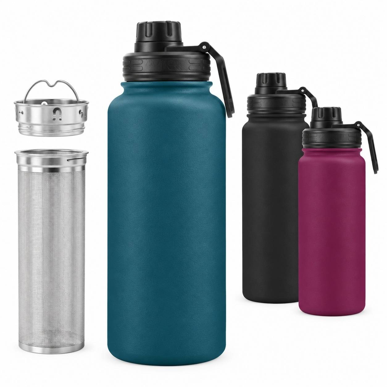 Bouteille Isotherme Acier Inoxydable 950 Ml Infuseur Étanche Chaude 12 Heures Froide 24 Heures - Image 1