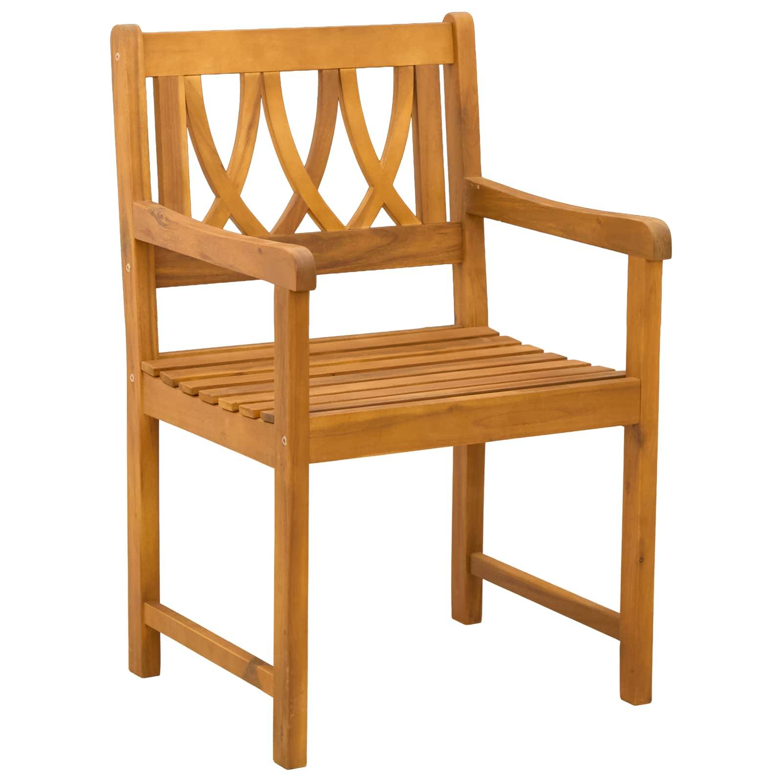 Chaises de jardin bois d'acacia massif naturel 56 x 55.5 x 90 cm, Poids:17.6kg - PANGIVO - Image 3