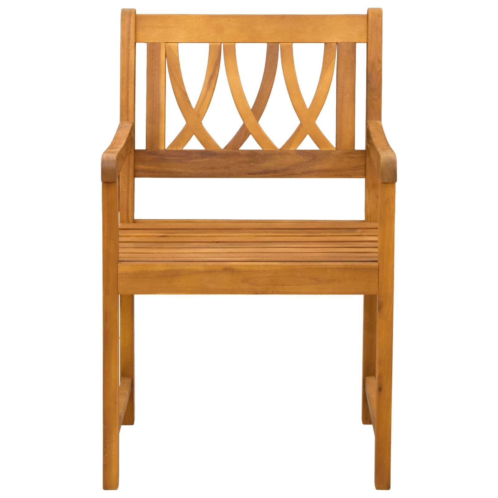 Chaises de jardin bois d'acacia massif naturel 56 x 55.5 x 90 cm, Poids:17.6kg - PANGIVO - Image 4