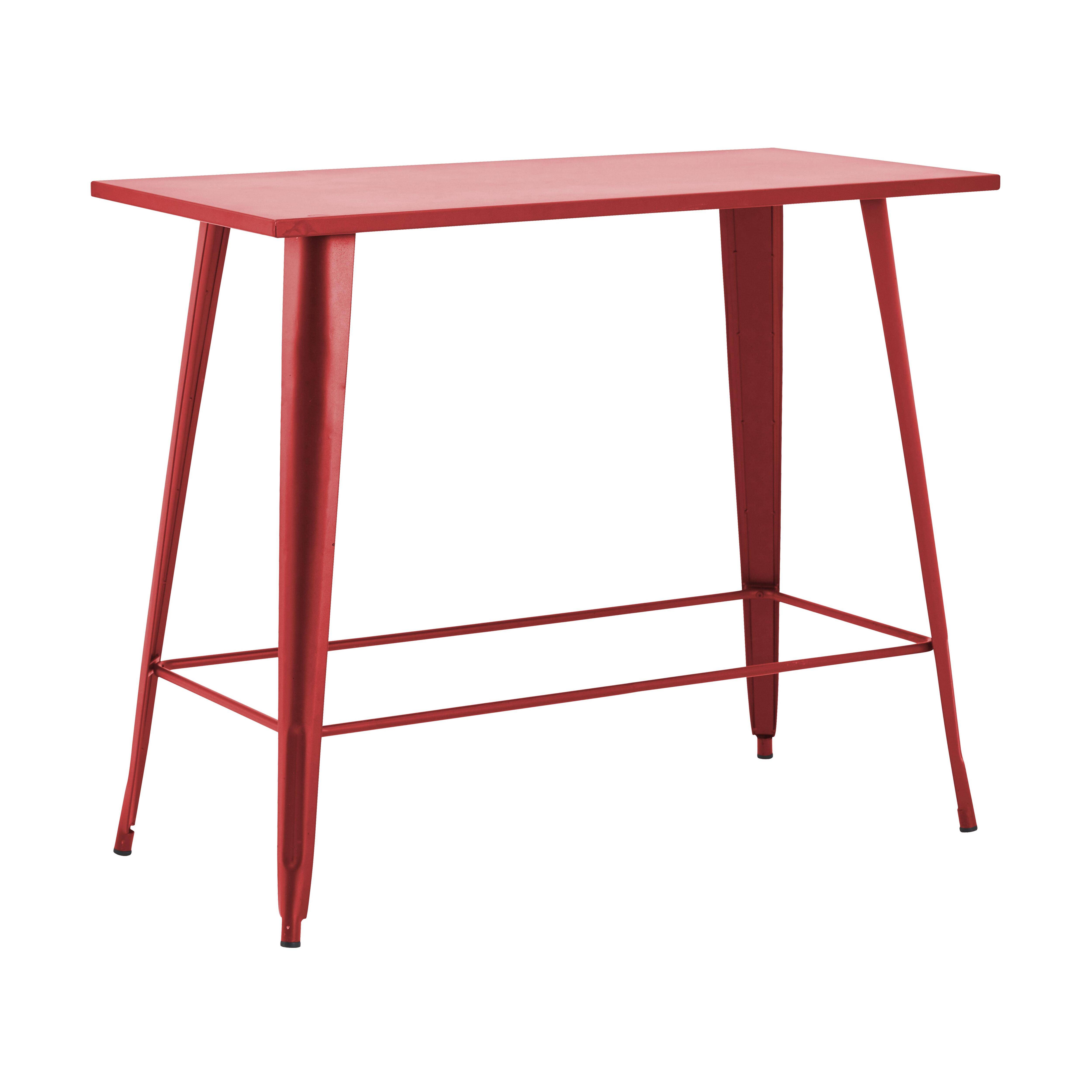 Oviala - Table haute de jardin en acier rouge New York - Oviala - Image 1