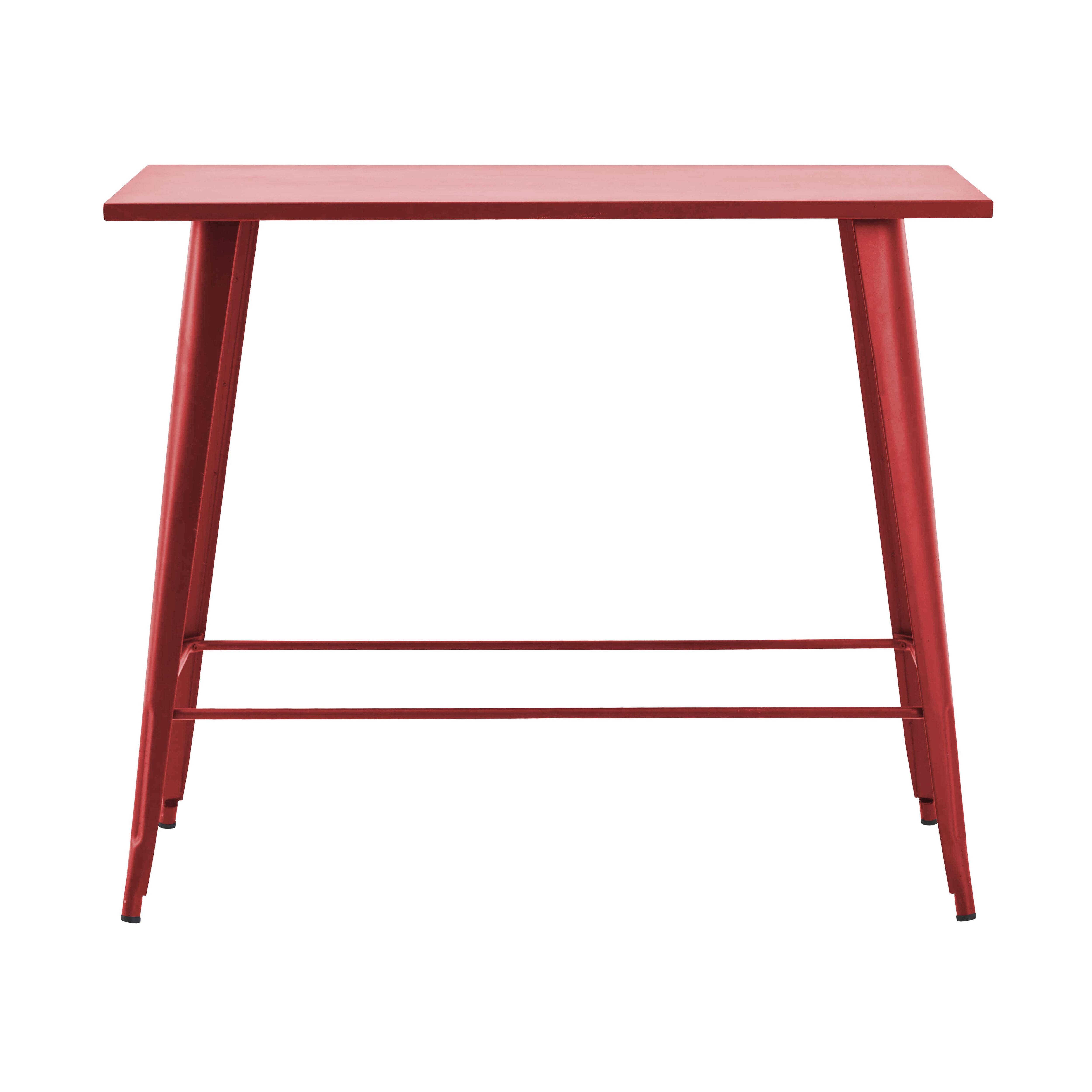 Oviala - Table haute de jardin en acier rouge New York - Oviala - Image 2