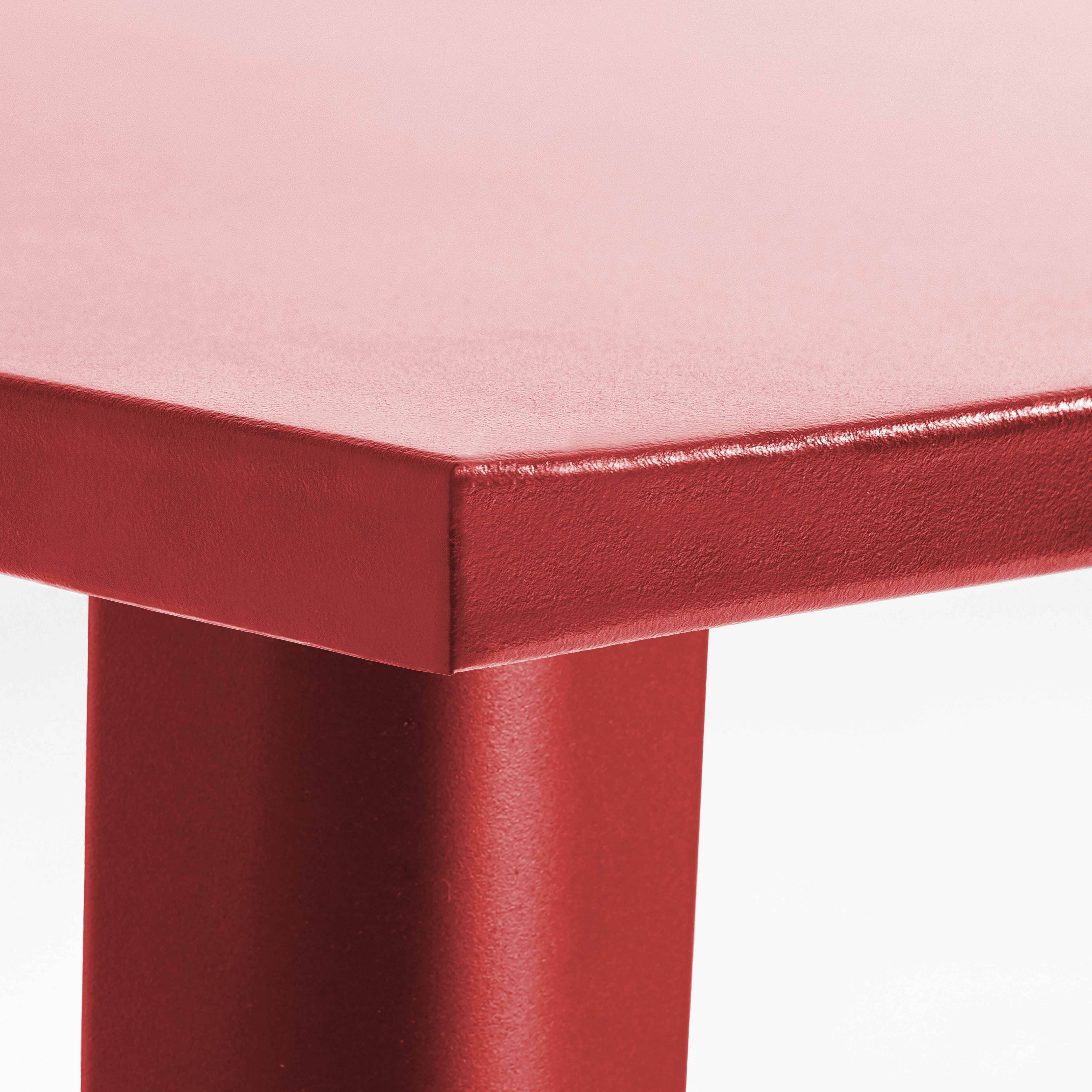 Oviala - Table haute de jardin en acier rouge New York - Oviala - Image 4