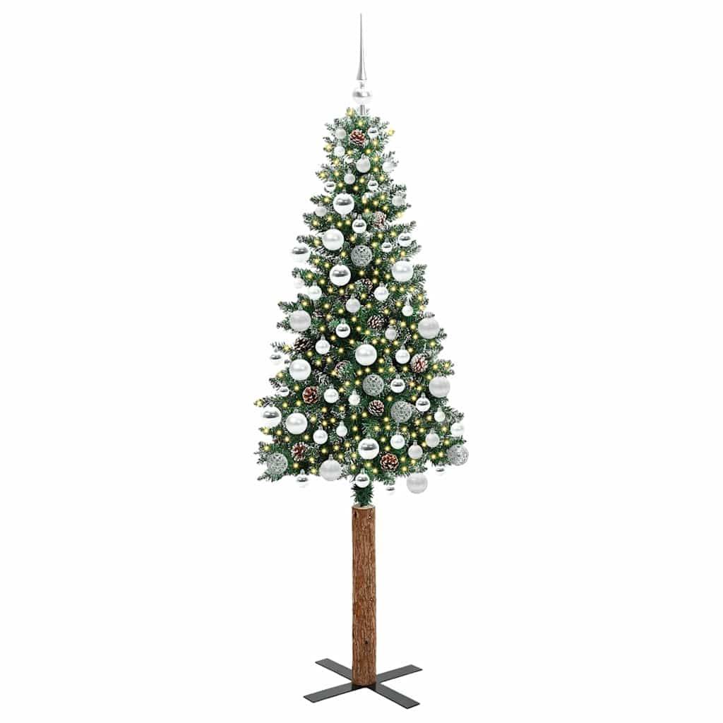 ComfortXL - Sapin de Noël Crayon Floconné 180 cm, Prêt à Poser avec 300 LED et 120 Décorations – ComfortXL Outdoor Living - Image 3