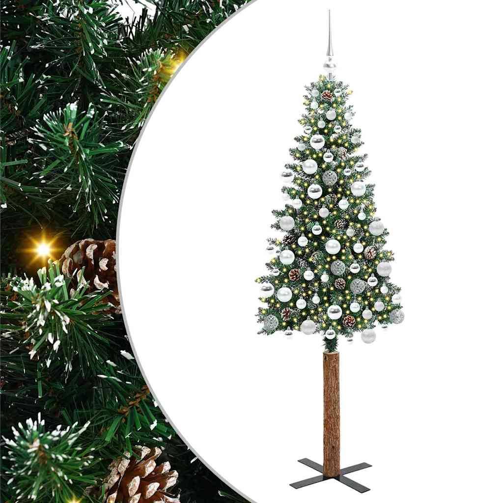 ComfortXL - Sapin de Noël Crayon Floconné 180 cm, Prêt à Poser avec 300 LED et 120 Décorations – ComfortXL Outdoor Living - Image 2