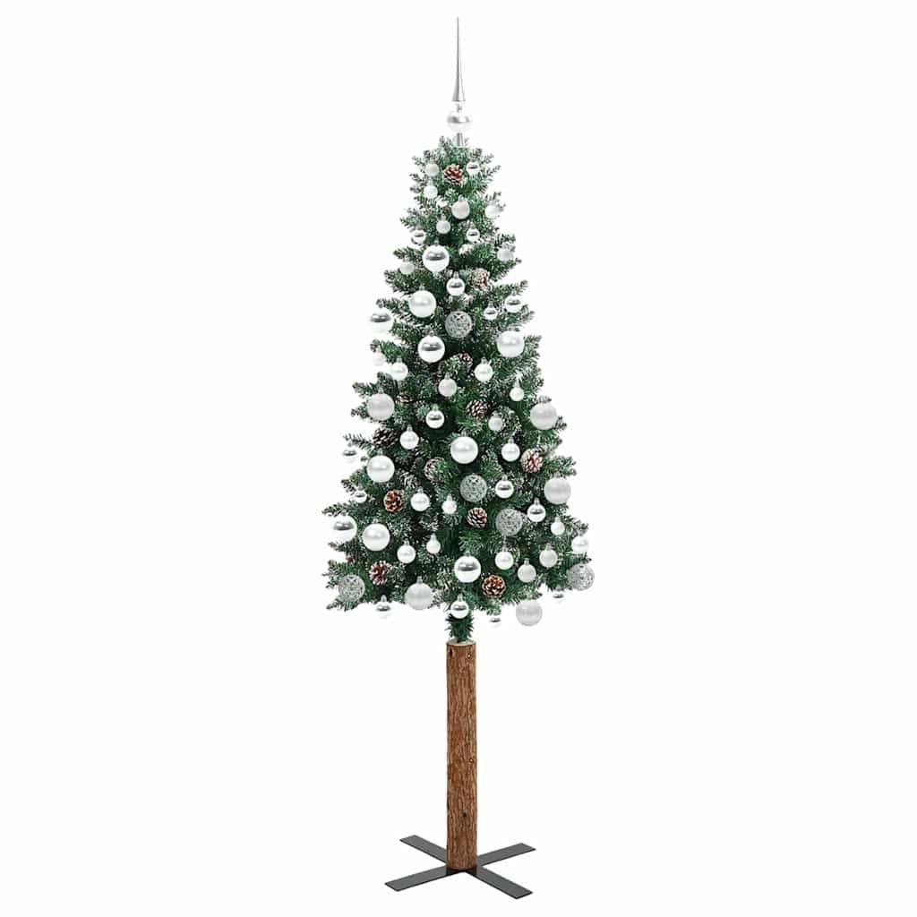 ComfortXL - Sapin de Noël Crayon Floconné 180 cm, Prêt à Poser avec 300 LED et 120 Décorations – ComfortXL Outdoor Living - Image 4