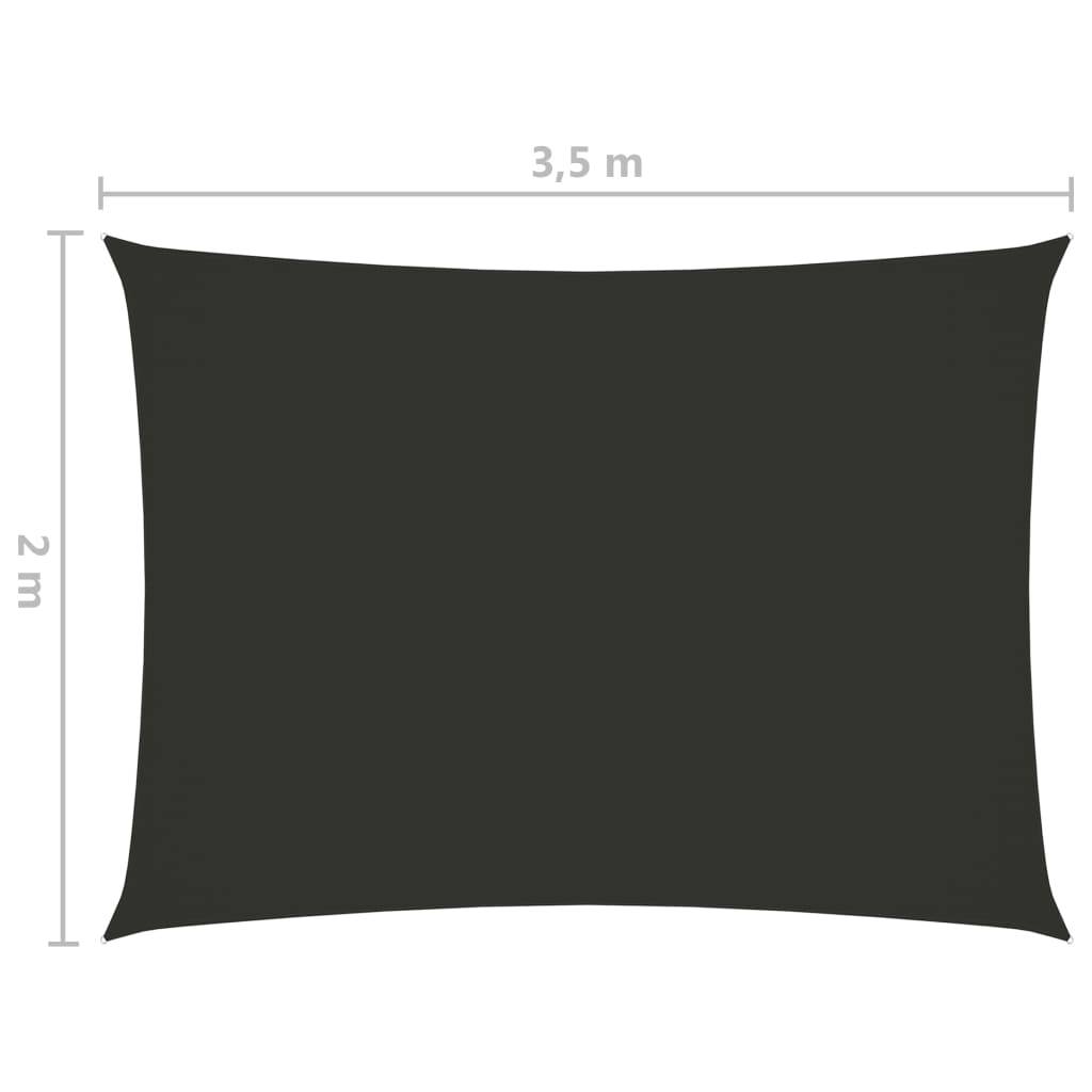 Helloshop26 - Voile toile d'ombrage parasol tissu oxford rectangulaire 2 x 3,5 m anthracite - Imagen 6