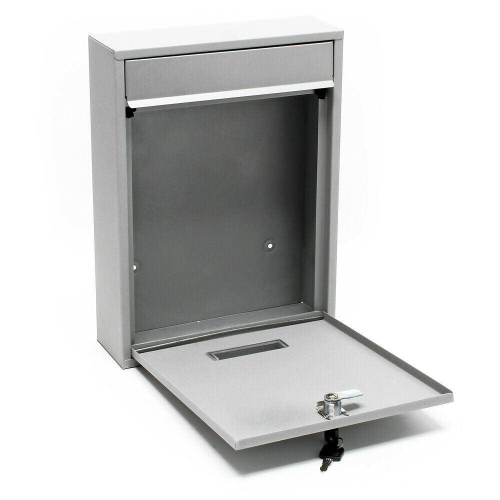 Helloshop26 - Boite aux lettres design murale courrier acier galvanisé 21,5 x 9 x 32 cm argenté - Imagen 2