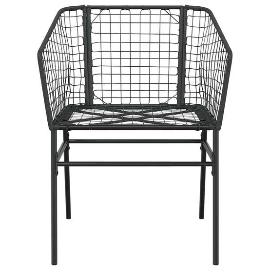 Salon de Jardin 4 Personnes Résine Tressée Noire Table Carrée 80cm pour Repas en Extérieur – ComfortXL Outdoor Living - Image 6