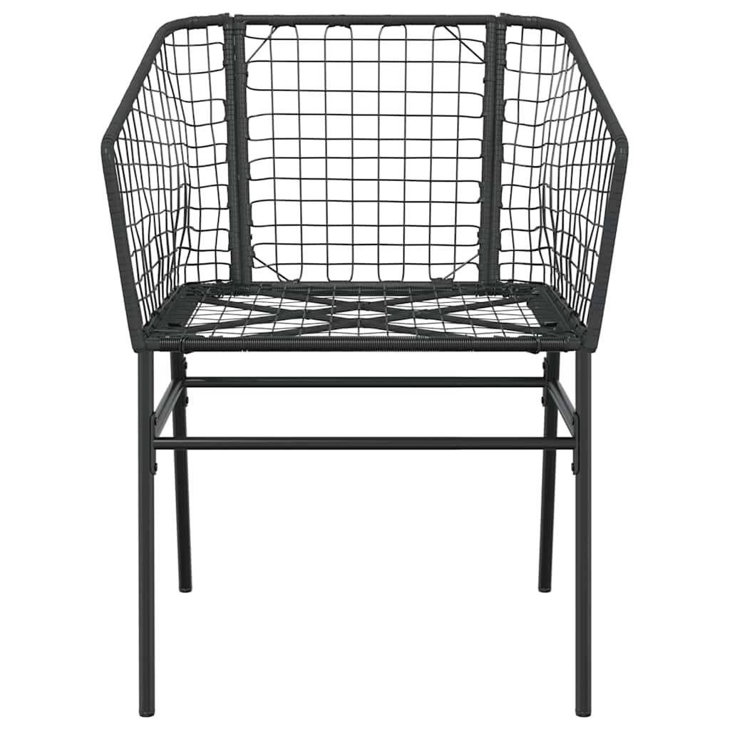 Salon de Jardin 4 Personnes Résine Tressée Noire Table Carrée 80cm pour Repas en Extérieur – ComfortXL Outdoor Living - Image 6
