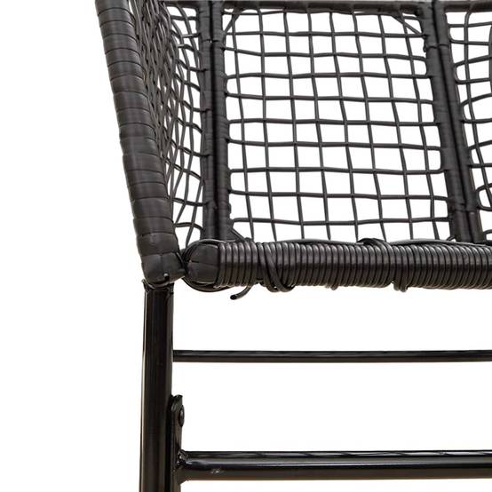 Salon de Jardin 4 Personnes Résine Tressée Noire Table Carrée 80cm pour Repas en Extérieur – ComfortXL Outdoor Living - Image 8