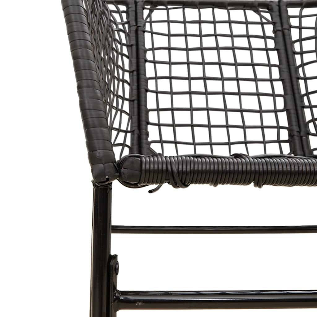 Salon de Jardin 4 Personnes Résine Tressée Noire Table Carrée 80cm pour Repas en Extérieur – ComfortXL Outdoor Living - Image 8