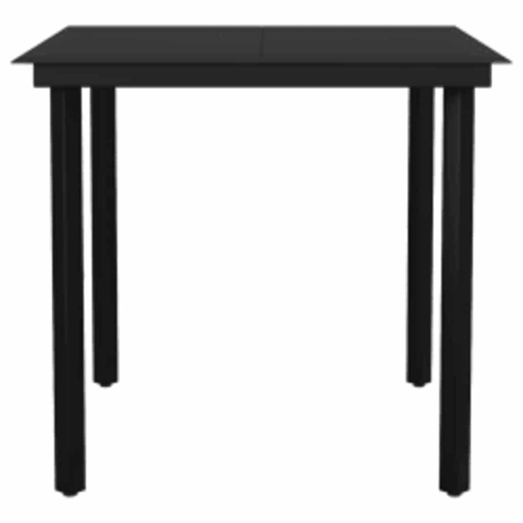 Salon de Jardin 4 Personnes Résine Tressée Noire Table Carrée 80cm pour Repas en Extérieur – ComfortXL Outdoor Living - Image 7