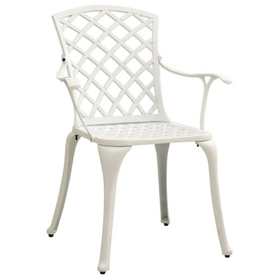 Chaises de jardin aluminium coulé blanc 61 x 60 x 93 cm (lot de 2) - PANGIVO - Image 2
