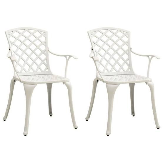 Chaises de jardin aluminium coulé blanc 61 x 60 x 93 cm (lot de 2) - PANGIVO - Image 1