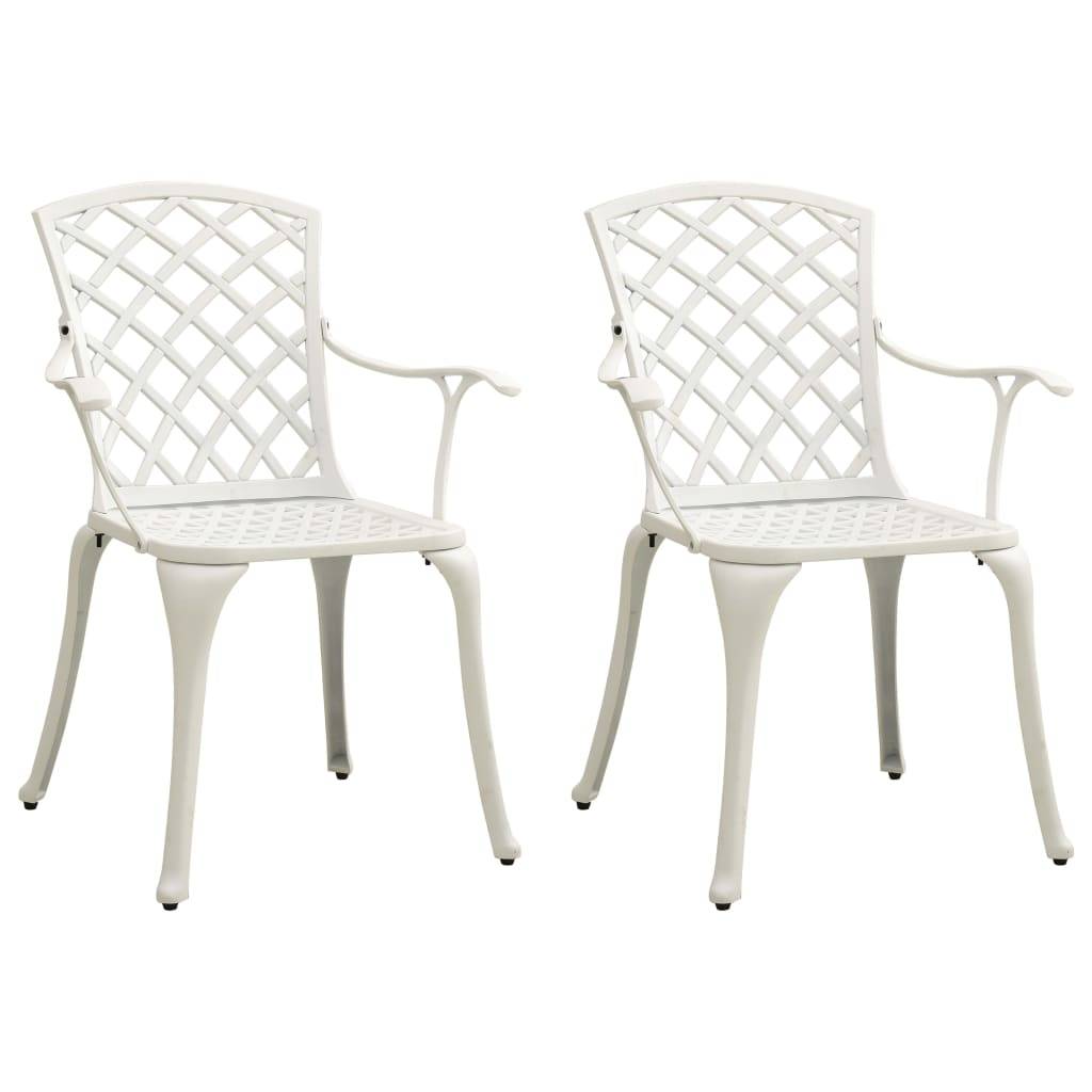 Chaises de jardin aluminium coulé blanc 61 x 60 x 93 cm (lot de 2) - PANGIVO - Image 1