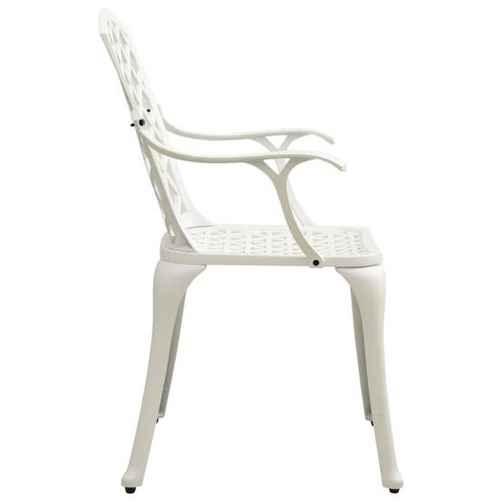 Chaises de jardin aluminium coulé blanc 61 x 60 x 93 cm (lot de 2) - PANGIVO - Image 4