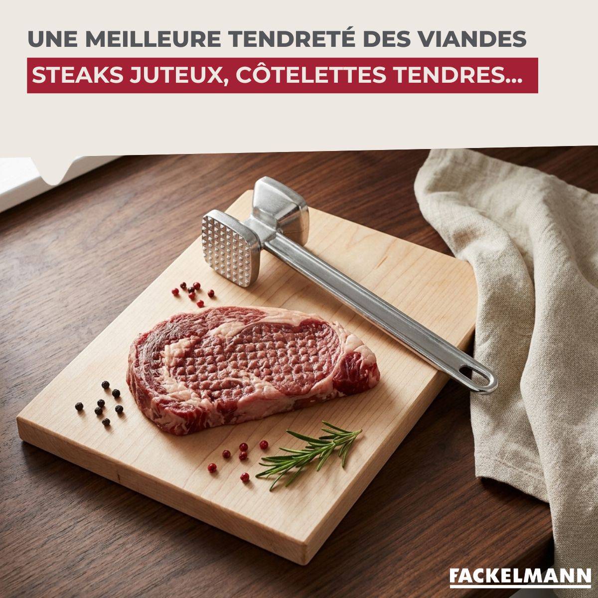 Attendrisseur à viande en aluminium 22 cm Fackelmann Basic - Image 4