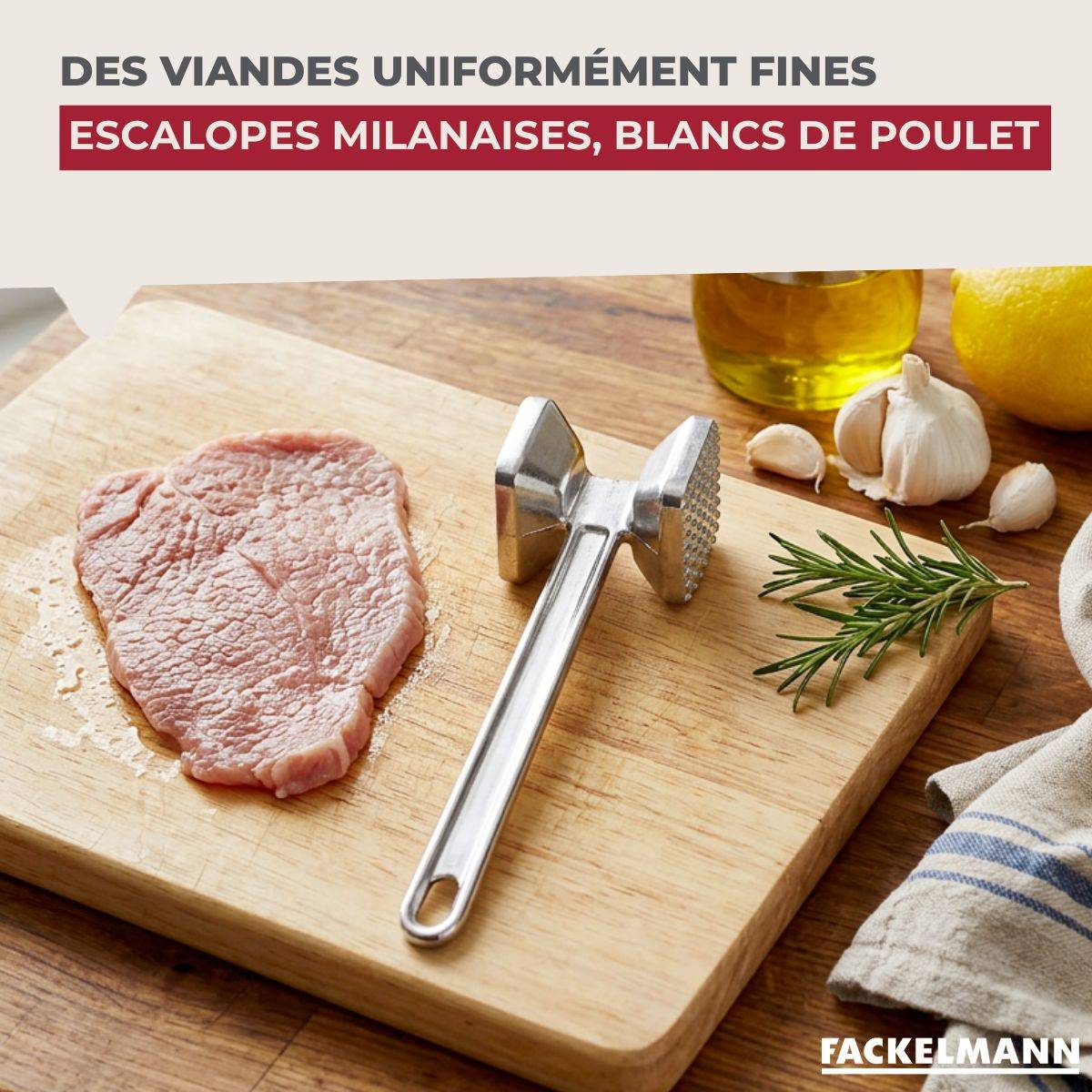 Attendrisseur à viande en aluminium 22 cm Fackelmann Basic - Image 5