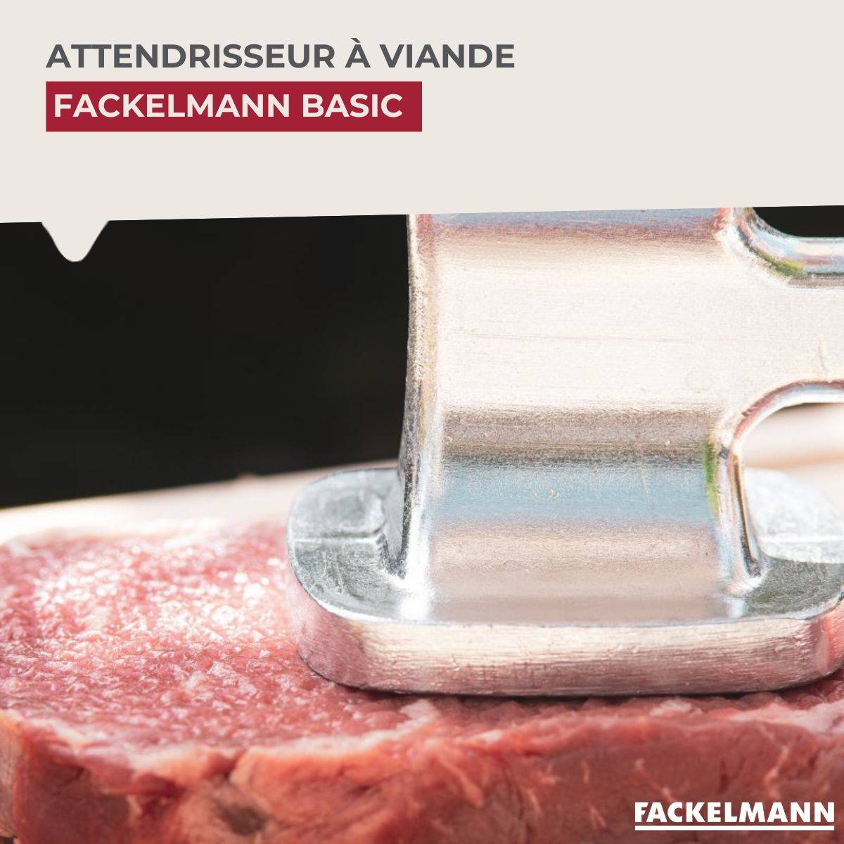 Attendrisseur à viande en aluminium 22 cm Fackelmann Basic - Image 2