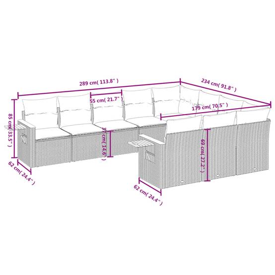 Salon de jardin en poly rotin 10 places modulable avec tablettes intégrées pour extérieur Noir – ComfortXL Outdoor Living - Image 8