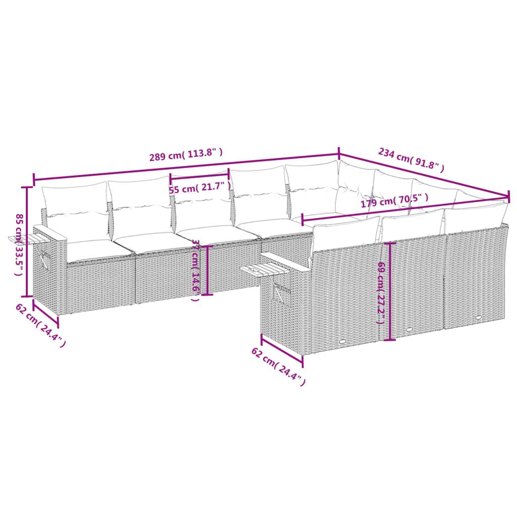 Salon de jardin en poly rotin 10 places modulable avec tablettes intégrées pour extérieur Noir – ComfortXL Outdoor Living - Image 8