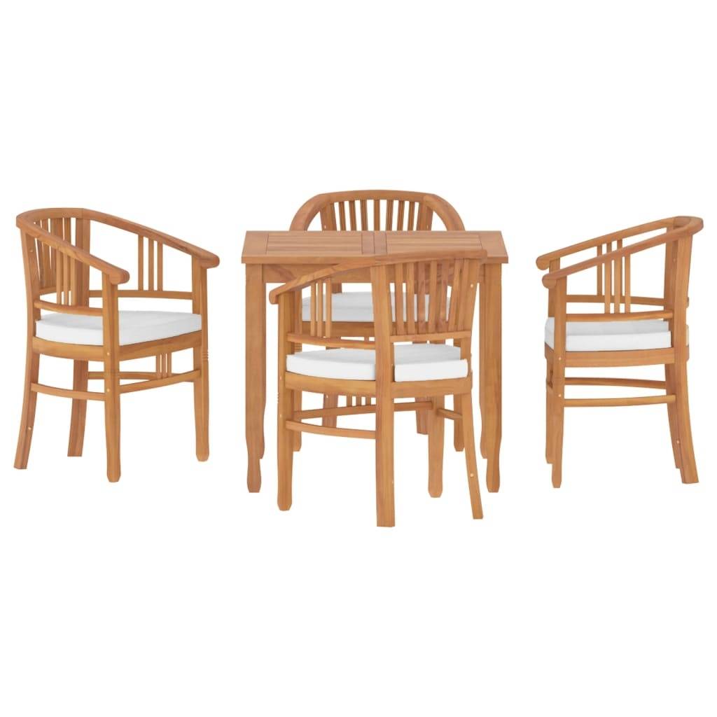 Vidaxl - Ensemble à manger 5 pièces extérieur - vidaXL - Bois - Crème - Imagen 1