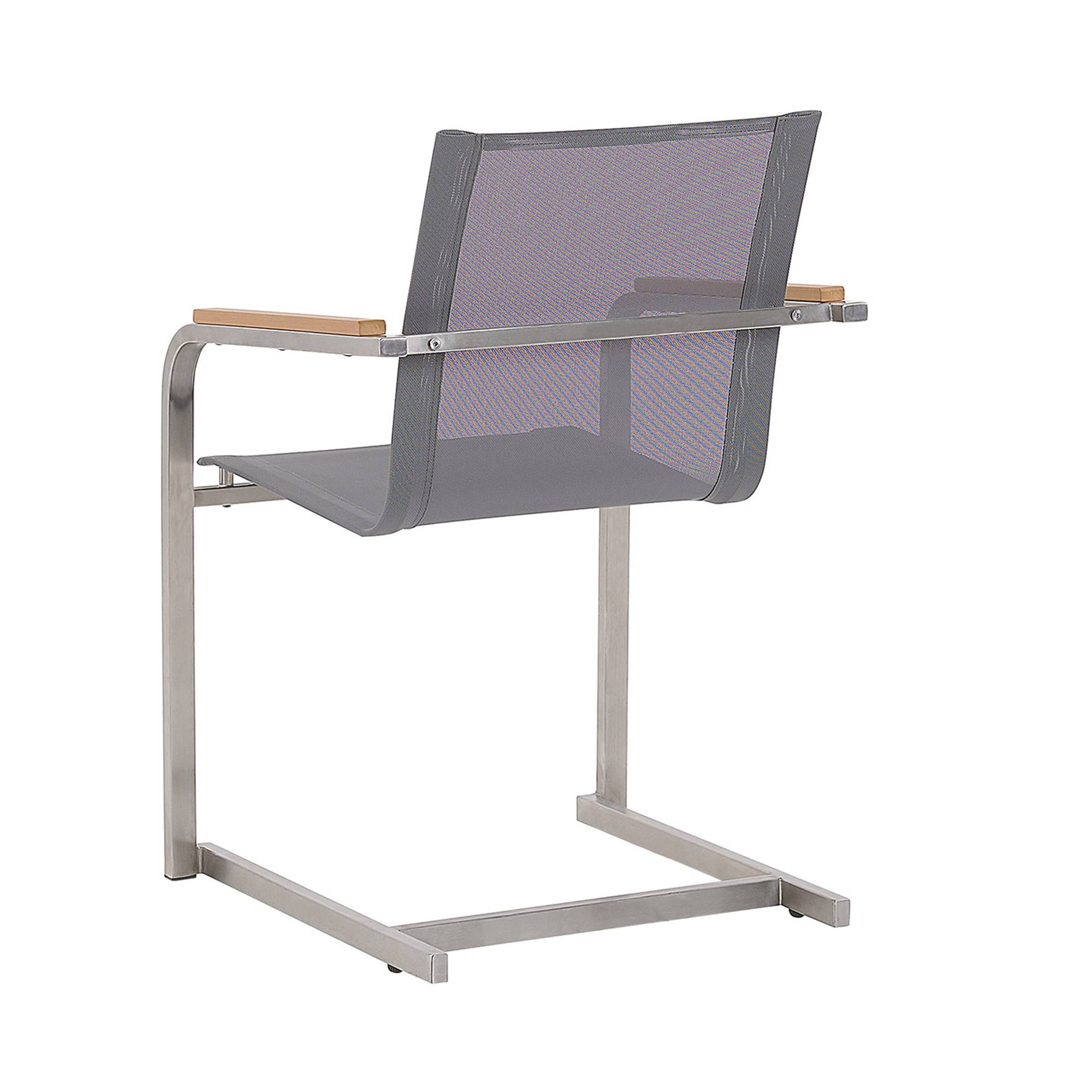 Beliani - Lot de 4 Chaises de Jardin en Acier Inox et Textile Gris Design Moderne Très Tendance pour Terrasse ou Balcon Beliani - Imagen 6
