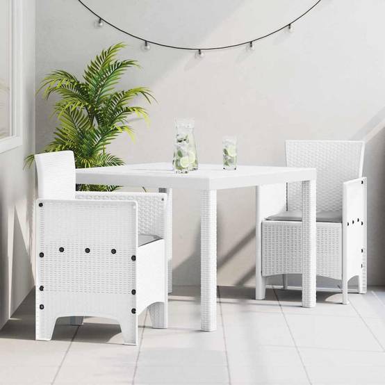 Vidaxl - Ensemble de salle à manger pour jardin 3 pcs-Salons de jardin Blanc Polypropylène 120353 - Image 1