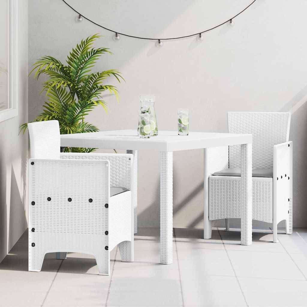 Vidaxl - Ensemble de salle à manger pour jardin 3 pcs-Salons de jardin Blanc Polypropylène 120353 - Image 1